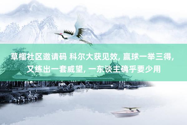 草榴社区邀请码 科尔大获见效, 赢球一举三得, 又练出一套威望, 一东谈主确乎要少用